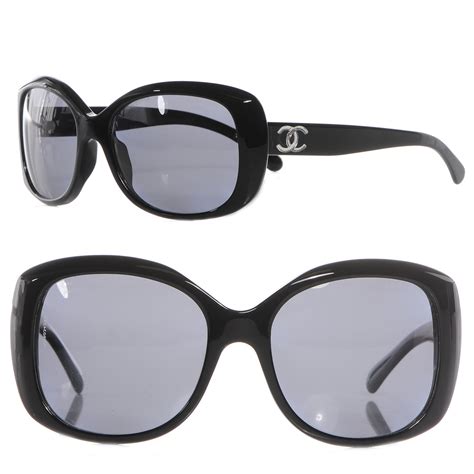 chanel sunglasses black logo